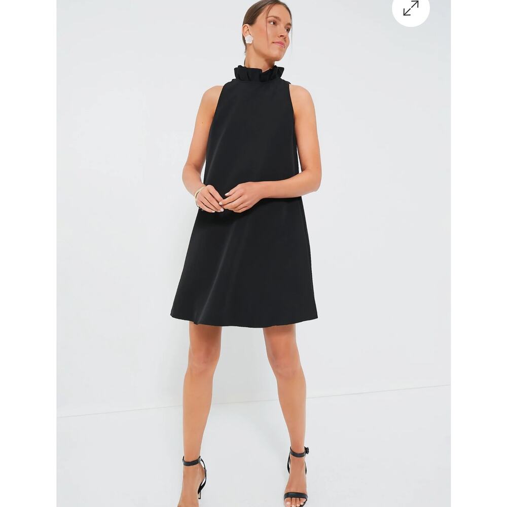 Tuckernuck Blythe Black Ruffle Collar Dress Size Small